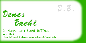 denes bachl business card